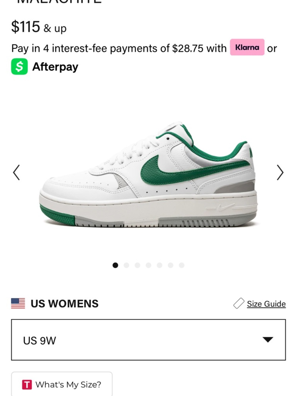 Nike Men's Low-Top Sneaker in White & Green Teal